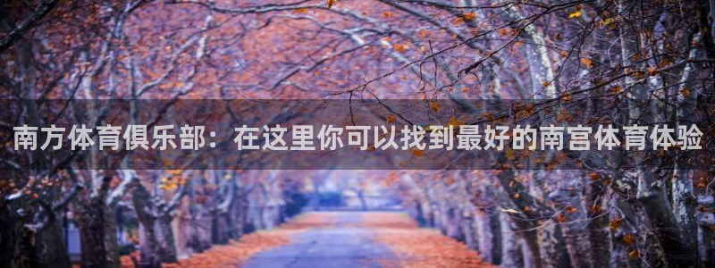 南方体育俱乐部：在这里你可以找到最好的南宫体育体验