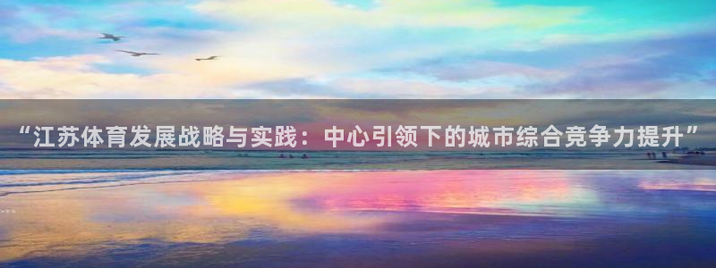 “江苏体育发展战略与实践：中心引领下的城市综合竞争力提升”